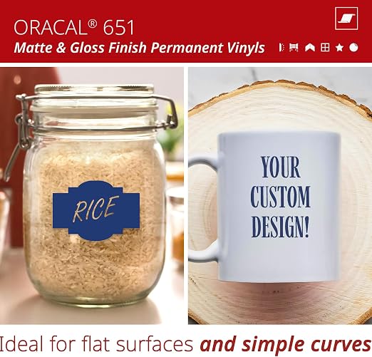 ORACAL 651 Matte Dark Blue Vinyl Durable Roll Easy to Weed Permanent Adhesive