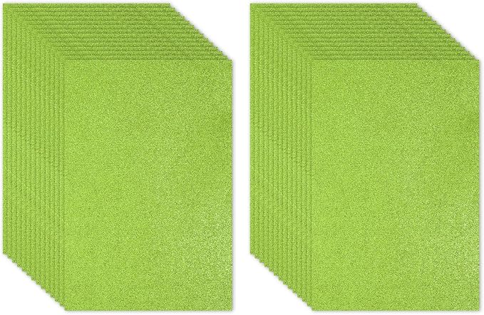PATIKIL 30Sheets Light Green EVA Glitter Foam Sheet 11.8 x 7.9 Inch 2mm Thick