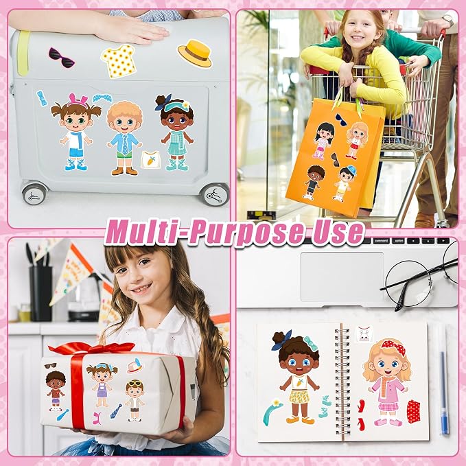 32 Sheets Make a Face and Dress Up Stickers, Make Your Own Stickers