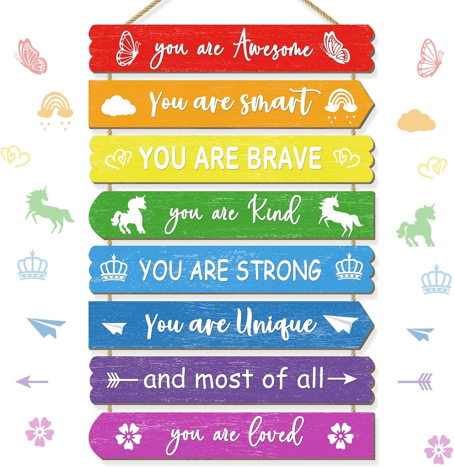 Rainbow Room Decorations For Girls, Kids Room Decor, Inspirational Wall Decor, Little Kids Bedroom Decor,Bedroom Deco For Teen Girls,Nursery Wall Deco (Rainbow)
