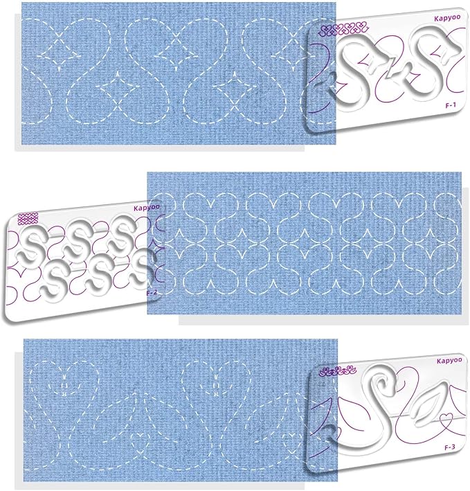 3Pcs Free Motion Quilting Templates