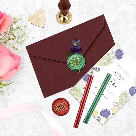 Yoption Wax Seal Kit, Merry Christmas Wax Seal Stamp, Christmas Cards, Wine
