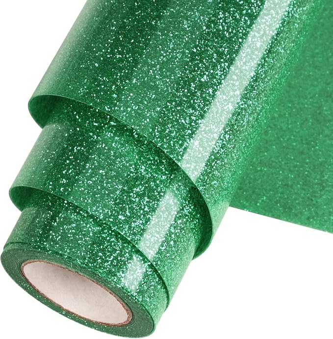 Green Glitter HTV Heat Transfer Vinyl Roll 12inch x 10 ft