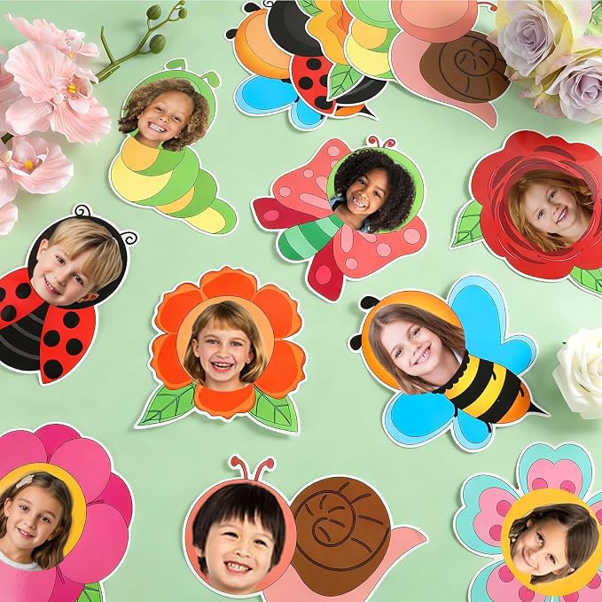 60pcs Summer Flower Theme Cutouts Flowers Bulletin Board Decorations Colorful