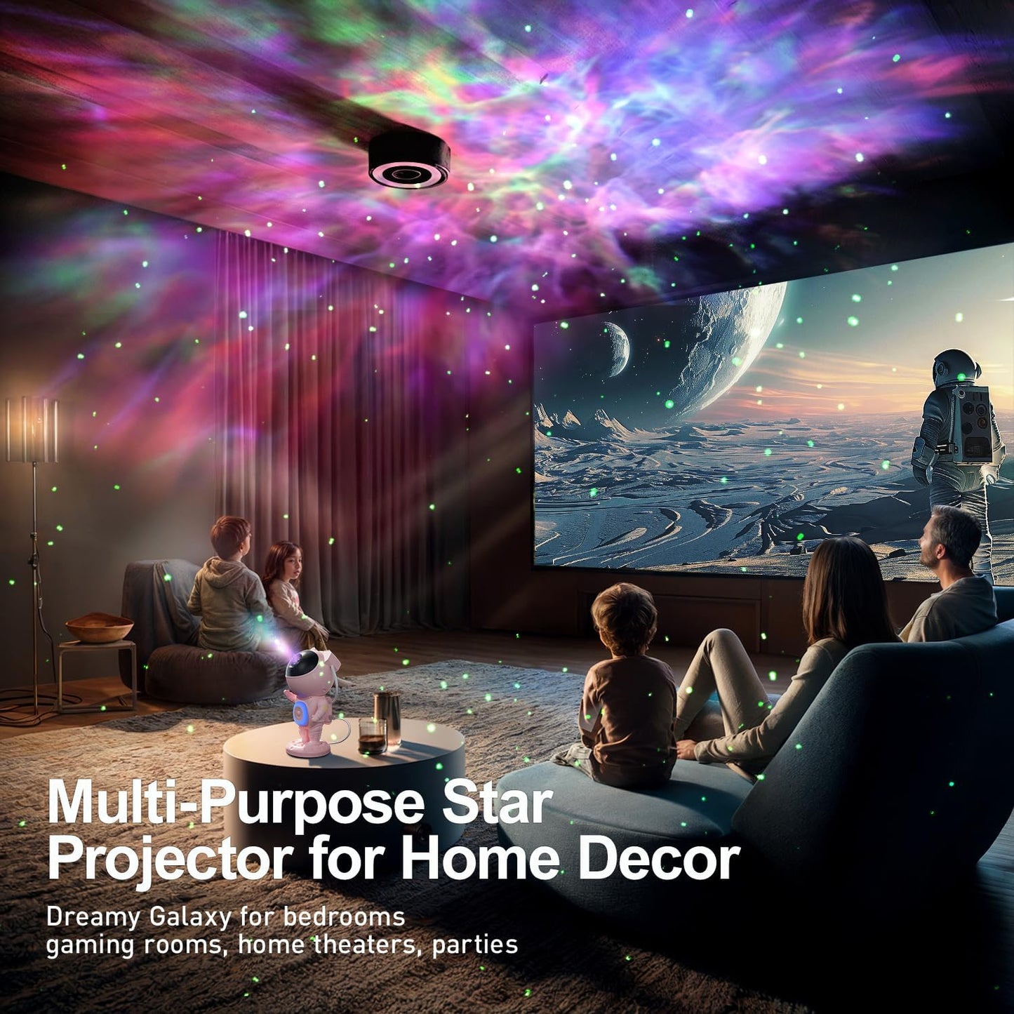 Galaxy Projector, Star Projector for Bedroom, Night Lights for Kids Room, White Noise, Bluetooth Speaker, Ceiling Projector, Room Decor, Gifts for Easter, Girls, Boys, Adults, Birthday
