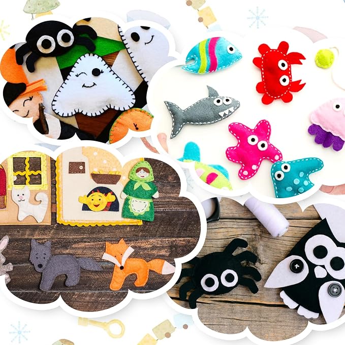 12" x 12" Squares Felt Sheets Fabric, 1mm Thick Halloween Christmas Fabric Fall