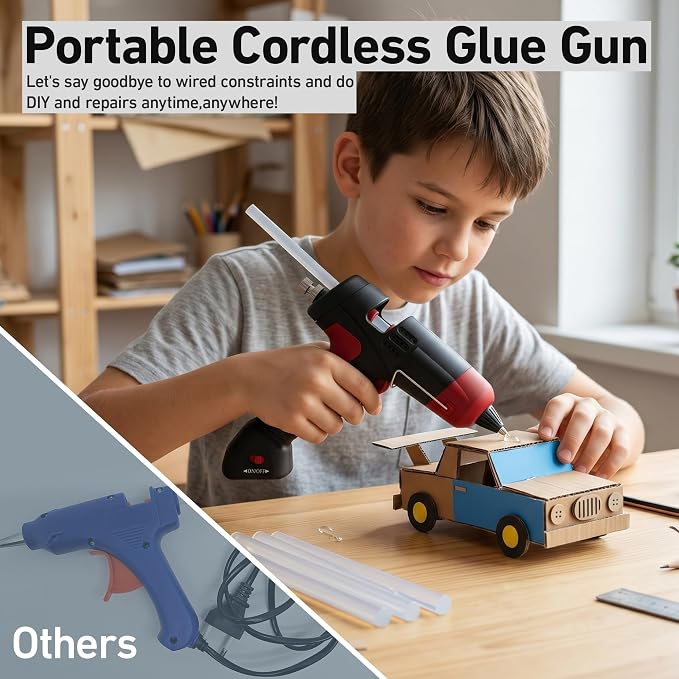 20W Cordless Hot Glue Gun, Fast Preheating Hot Glue Gun and 30pcs Sticks Set