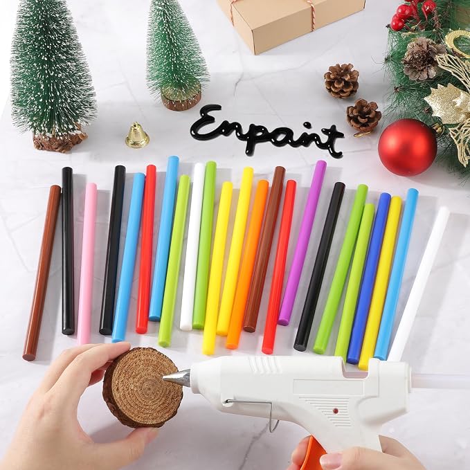 72pcs Colored Hot Glue Sticks, 0.43x8in 12 Colors Hot Melt Glue Sticks Standard