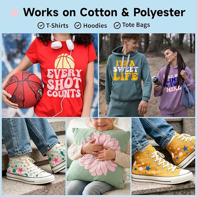 TECKWRAP Heat Transfer Vinyl for T-Shirts, 50+ Washes, REACH Certified & Dryer