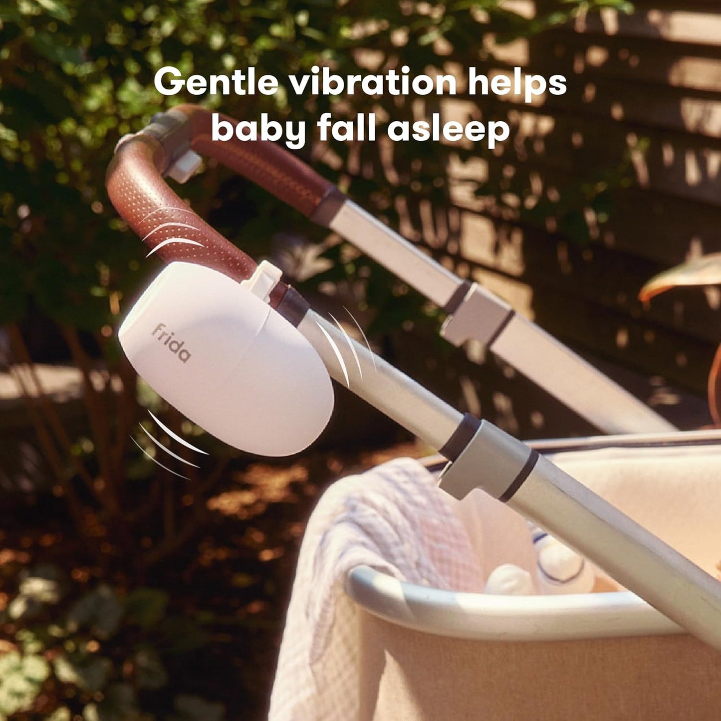 Frida Baby Hands-Free Stroller Rocker Device with 5 Vibration Levels, Universal Stroller Accessories, Rechargeable Portable Rocker for Cribs & Strollers, Water-Resistant Baby Soother