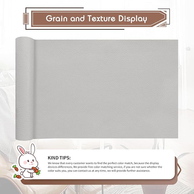 KING MOUNTAIN Leather Repair Patch, 12 x 60 Inches self Adhesive Leather Repair