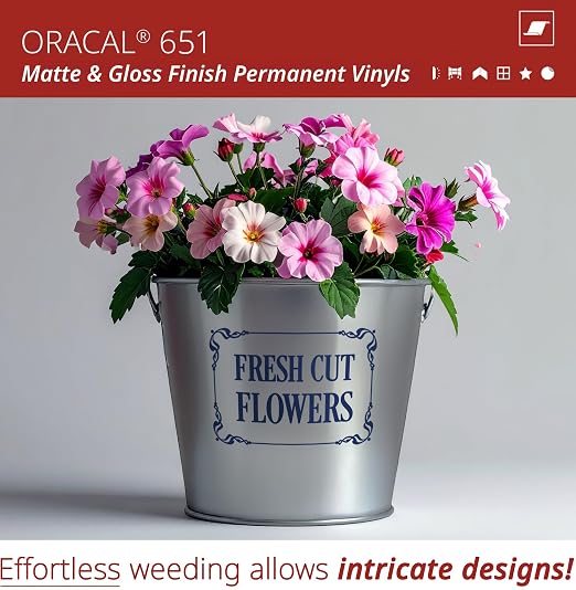 ORACAL 651 Matte Dark Blue Vinyl Durable Roll Easy to Weed Permanent Adhesive