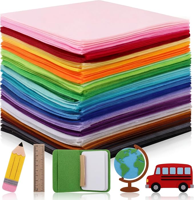 Moukeren 180 Pcs 9.8 x 9.8 Inch Felt Sheets Bulk