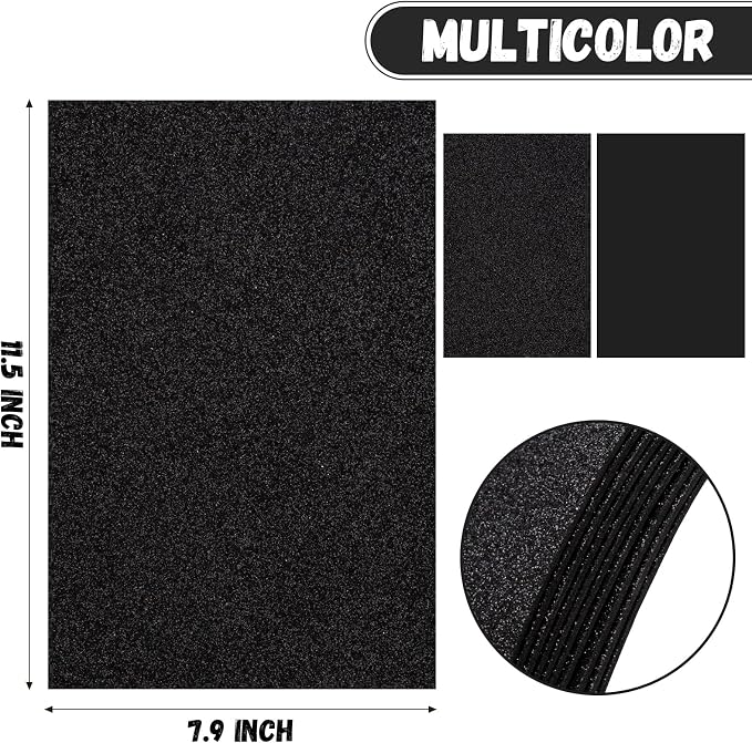 10 Pack Glitter Foam Sheets Craft 8 x 12 inch | Sparkles Foam Paper