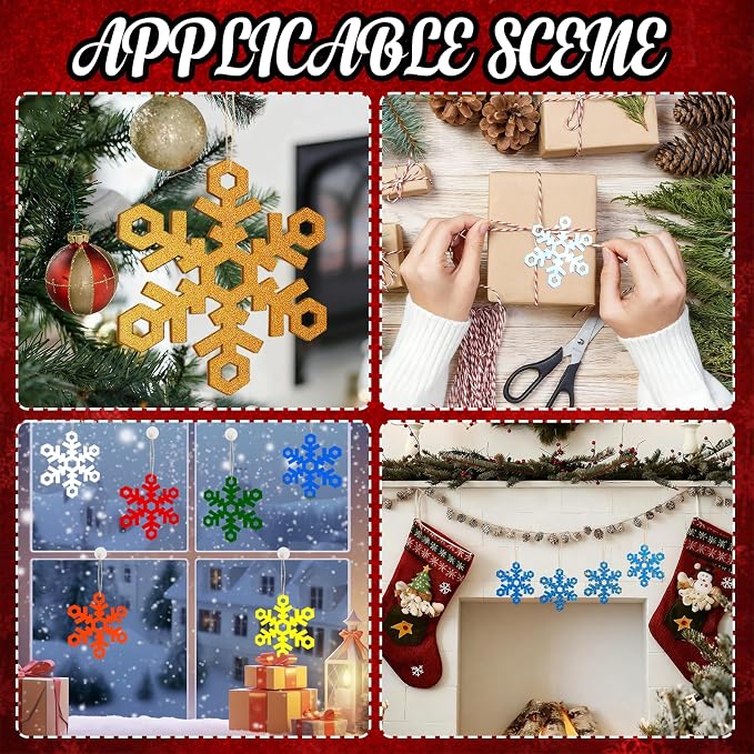 20Pcs Large Wooden Snowflake Unfinished Cutouts Christmas Ornaments DIY Craft