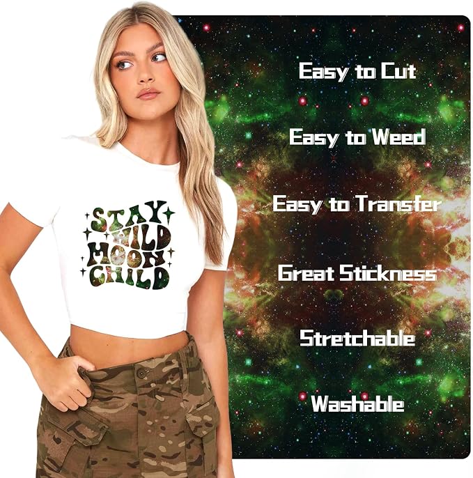 HTVRONT Galaxy Heat Transfer Vinyl, 7 Pack 12x10in Starry Sky Iron on Vinyl |
