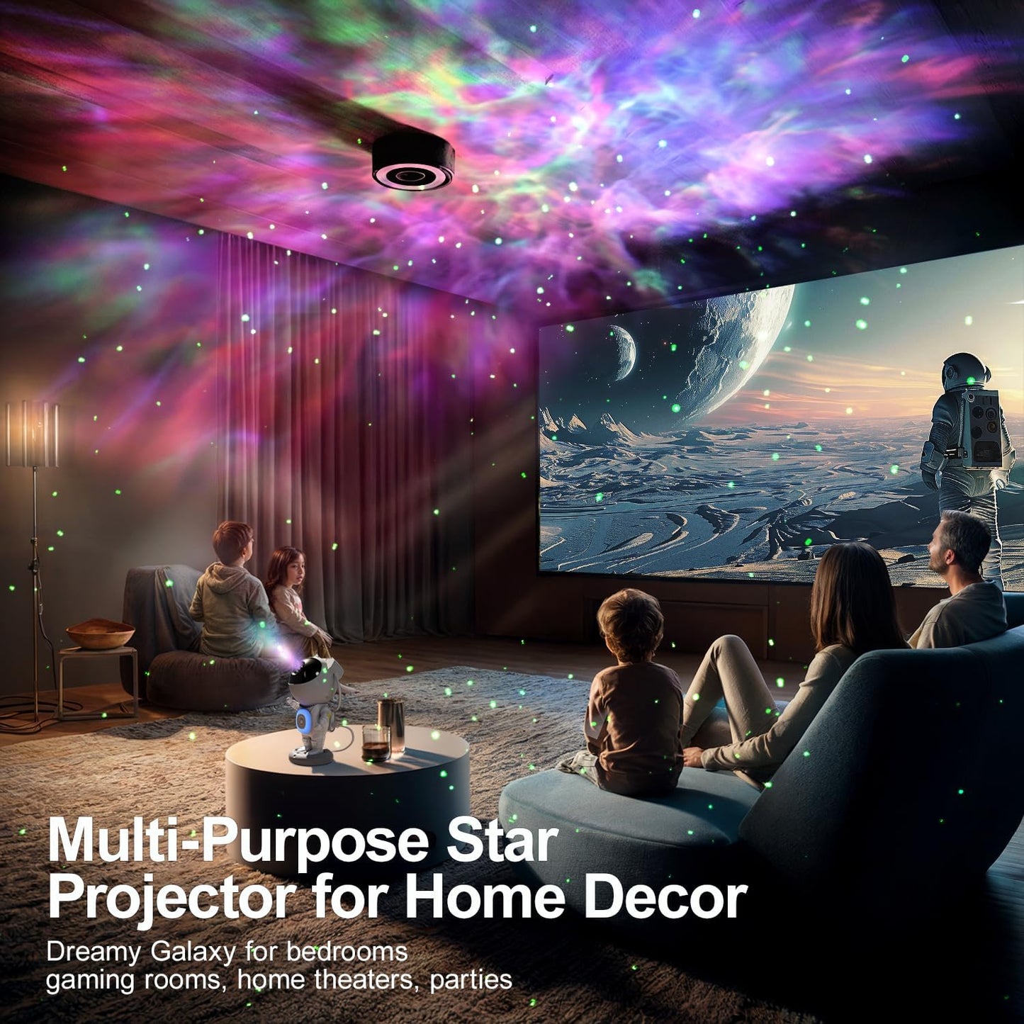 Galaxy Projector, Star Projector for Bedroom, Night Lights for Kids Room, Bluetooth Speaker Ceiling Projector for Room Decor, Gifts for Christmas, Girls, Boys, Adults, Birthday
