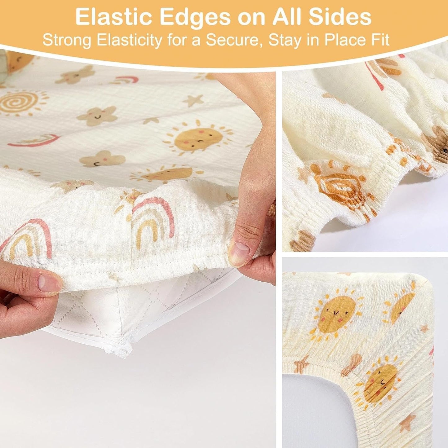 Basumee Muslin Changing Pad Cover Waterproof 2 Pack Baby Changing Table Covers for Boys and Girls Soft Breathable Nursery Diaper Change Table Cover Pad Fits 32"x16", Brown