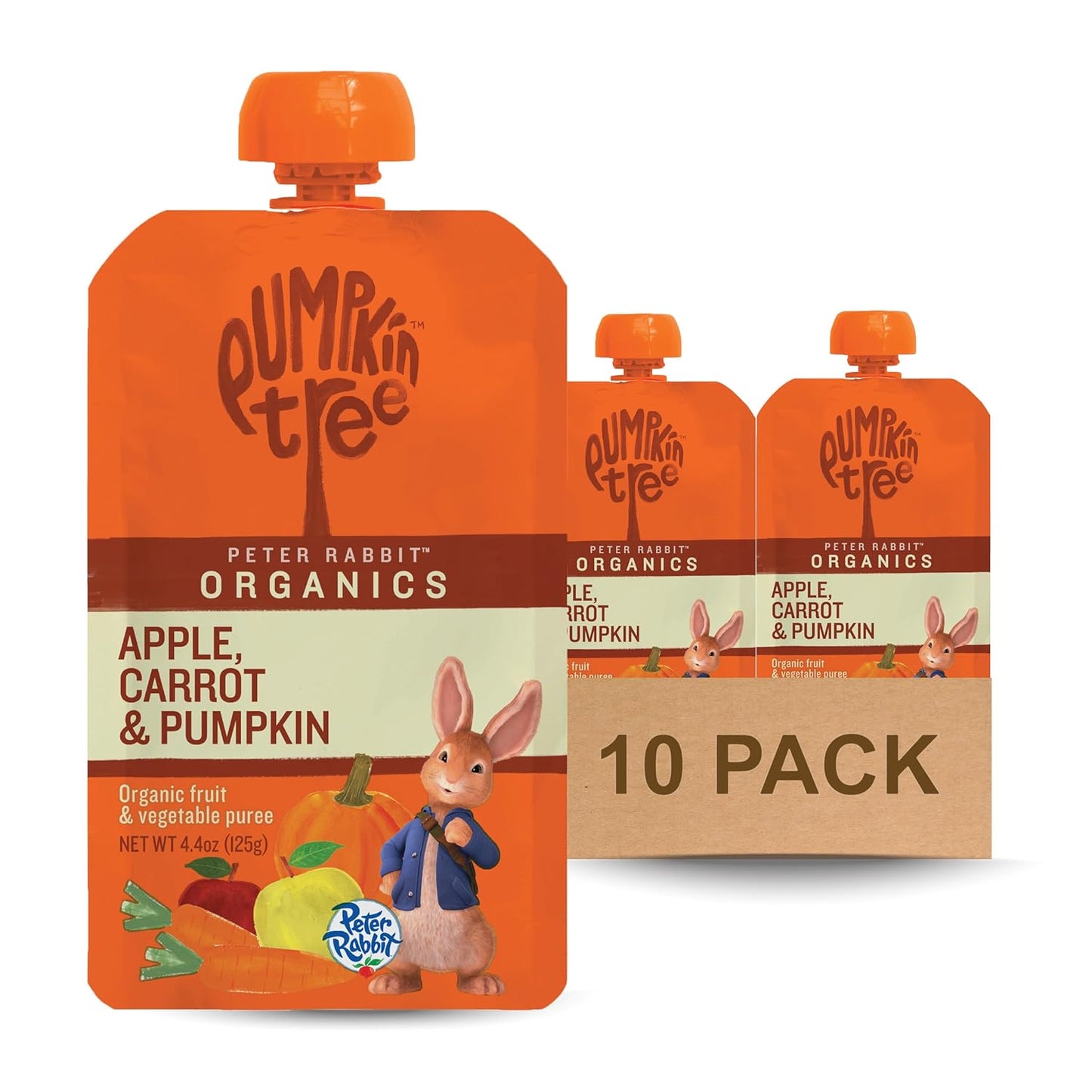 Pumpkin Tree Peter Rabbit Organics Apple, Carrot and Pumpkin Puree, 4.4 Ounce (Pack of 10)
