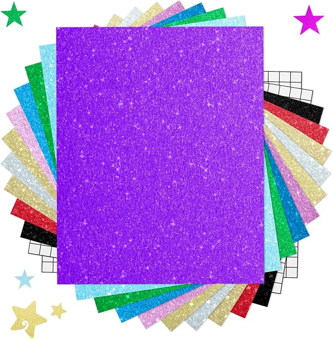 SHARE&CARE Glitter Vinyl Permanent Adhesive Sheets, Women Gift