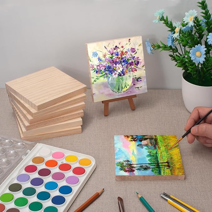 5″ X 5″ Wood Squares Wooden Blocks