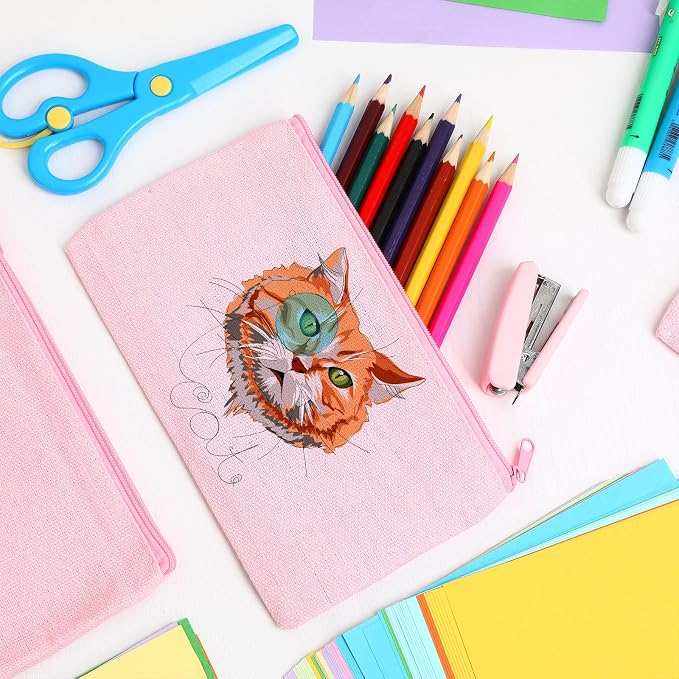 Reginary 80 Pack Canvas Zipper Makeup Bags Bulk Pencil Pouches Blank DIY Craft