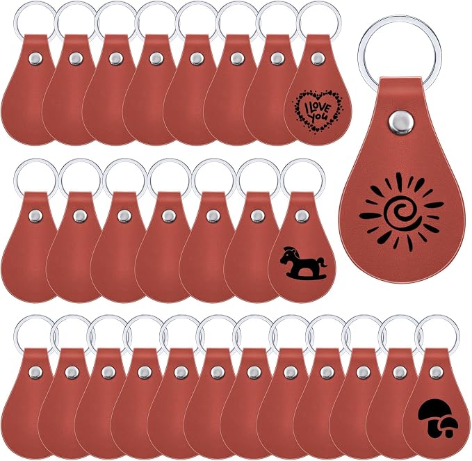 Taiyin 30 Pcs Leather Key Fob Kit