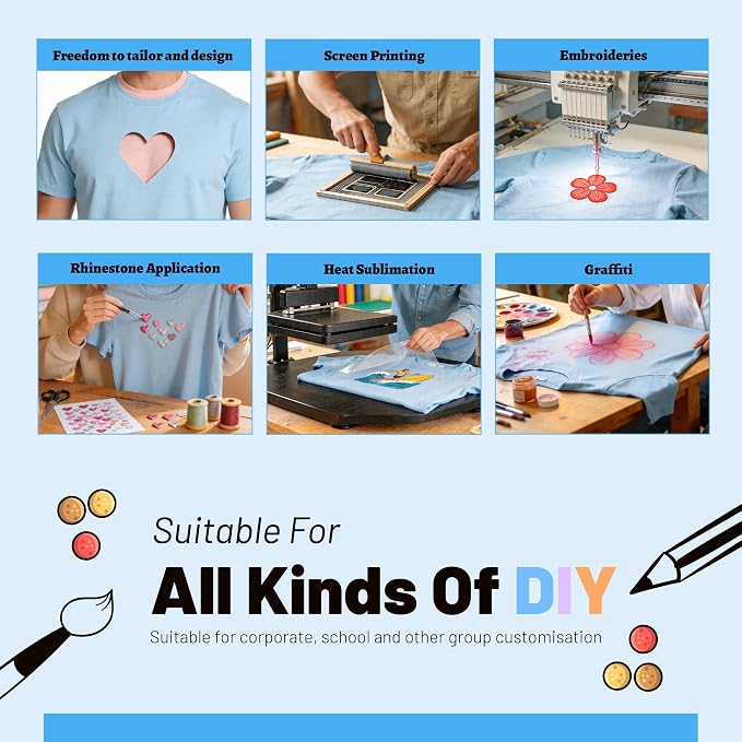 Joyclub 5 PCS Unisex Sublimation Blanks Bulk Polyester T Shirts