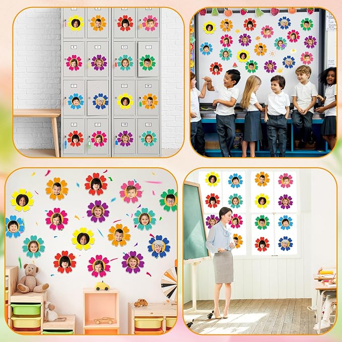 gisgfim 80Pcs Colorful Flower Cutouts Back to School Decorations Bulletin Board