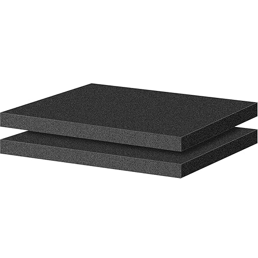 ToLanbbt Polyurethane Foam Sheets, 2P 16 x 12 x 1 Inch Cuttable Tool Box Case