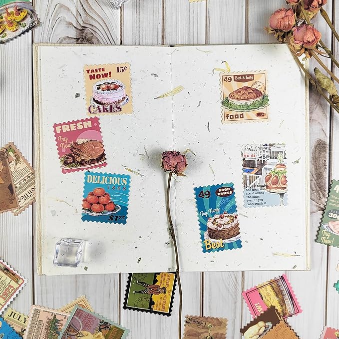 Prstincol 100 Pcs Scrapbooking Stickers, Food Stickers