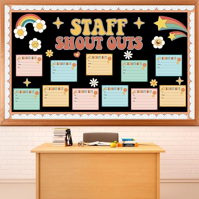 Boho Hippie Staff Shout Outs Bulletin Board Decorations Groovy Retro Staff