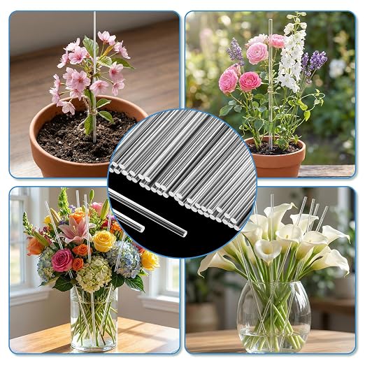 120 Pcs Clear Acrylic Rods, 2 mm 8 inch Diameter Acrylic Dowel Rods | Reusable