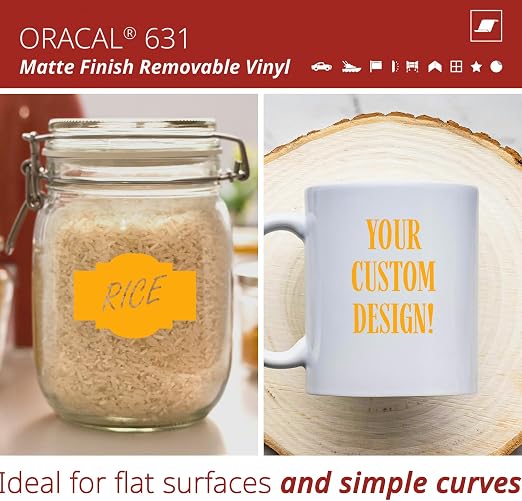 ORACAL 631 Matte Golden Yellow Vinyl Durable Roll Easy to Weed Permanent