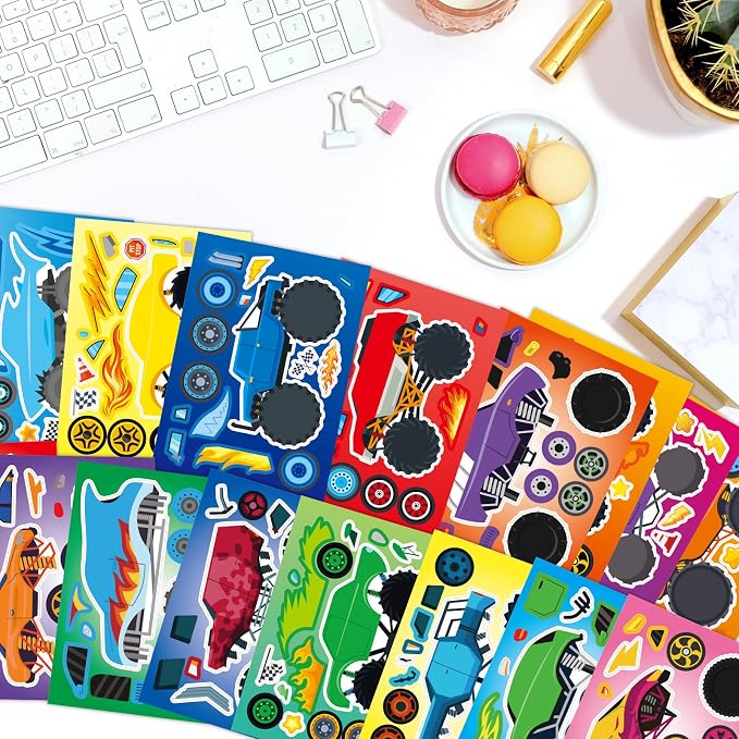 48 Sheets Create Monster Truck of Dreams Stickers, Make Your Own Stickers