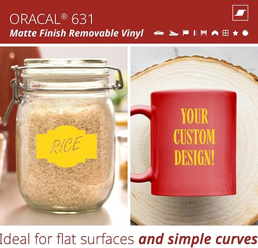 ORACAL 631 Matte Light Yellow Vinyl Durable Roll Easy to Weed Permanent