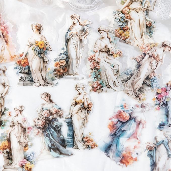 90Pcs Large Vintage Cherubs Angels Fairy Sculpture Art Scrapbook Sticker