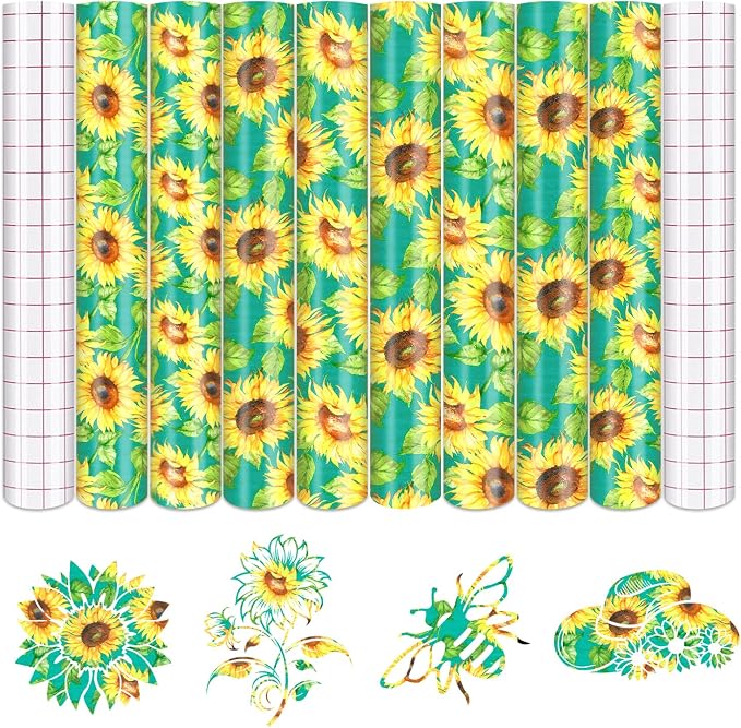 Tintnut Sunflower Permanent Vinyl 8 Sheets 12"x10" Yellow Adhesive Vinyl |
