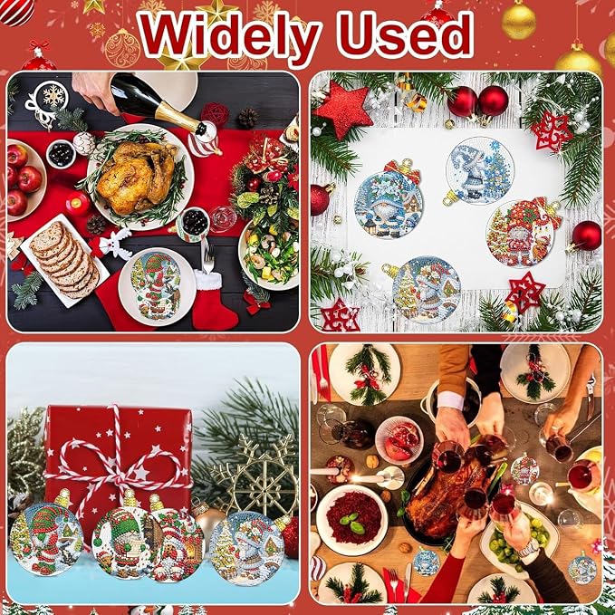 Axquilon Christmas Diamond Art Coasters Kit
