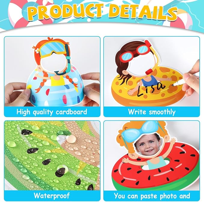 gisgfim 80Pcs Summer Cutouts Swim Ring Decorations Bulletin Board Summer