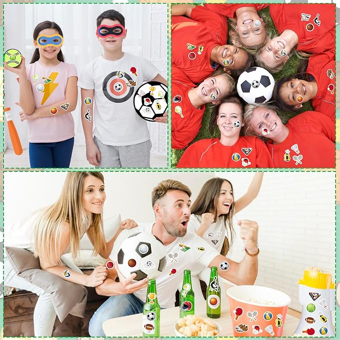300Pcs Sports Foam Stickers, Self-Adhesive Sport Balls Stickers Basketball
