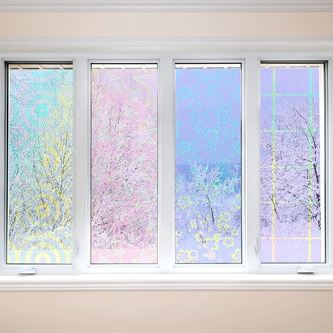 Clabby 36 Sheets Holographic Sticker Paper A4 Vinyl Holographic Laminate Sheets