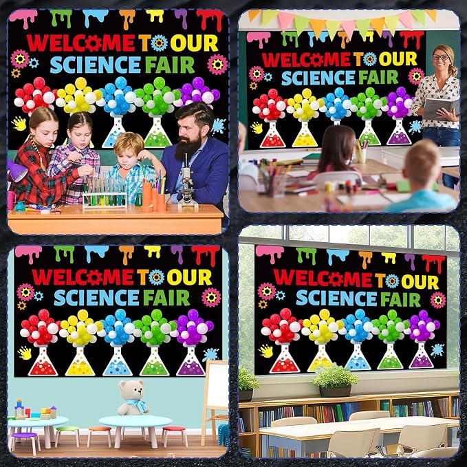 Science Bulletin Board Set 3D Balloon Welcome to Our Science Fair Board Craft