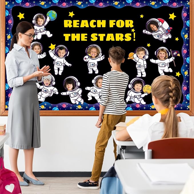 gisgfim 80Pcs Outer Space Cutouts Back to School Decorations Bulletin Board