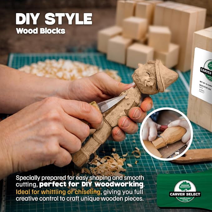 Basswood Carving Blocks Set of 16 – Wood Carving Kit