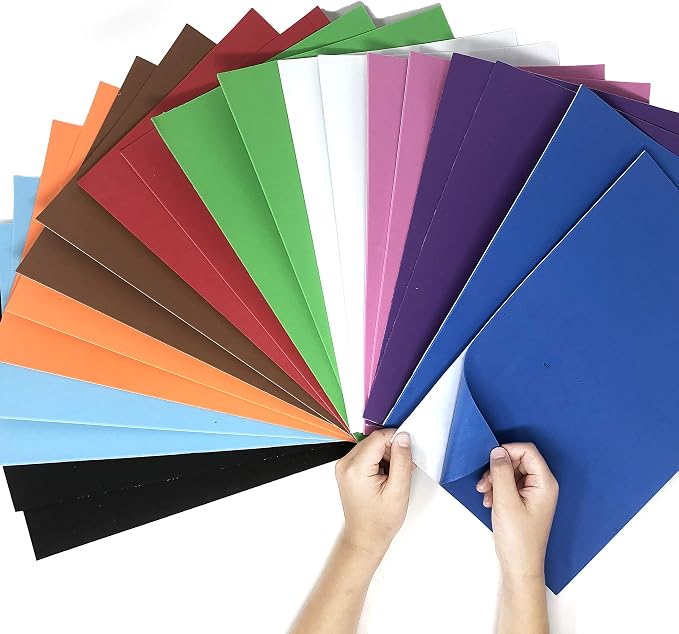 Allgala 20 Value-Pack Self-Adhesive EVA Foam Paper 8" x 12" Sheets