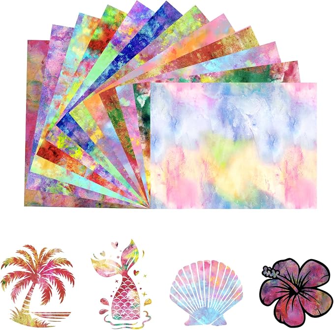 Tintnut Grungy Watercolor Heat Transfer Vinyl, stretch washable, suitable