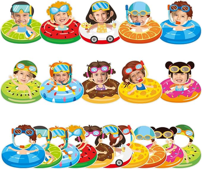 gisgfim 80Pcs Summer Cutouts Swim Ring Decorations Bulletin Board Summer