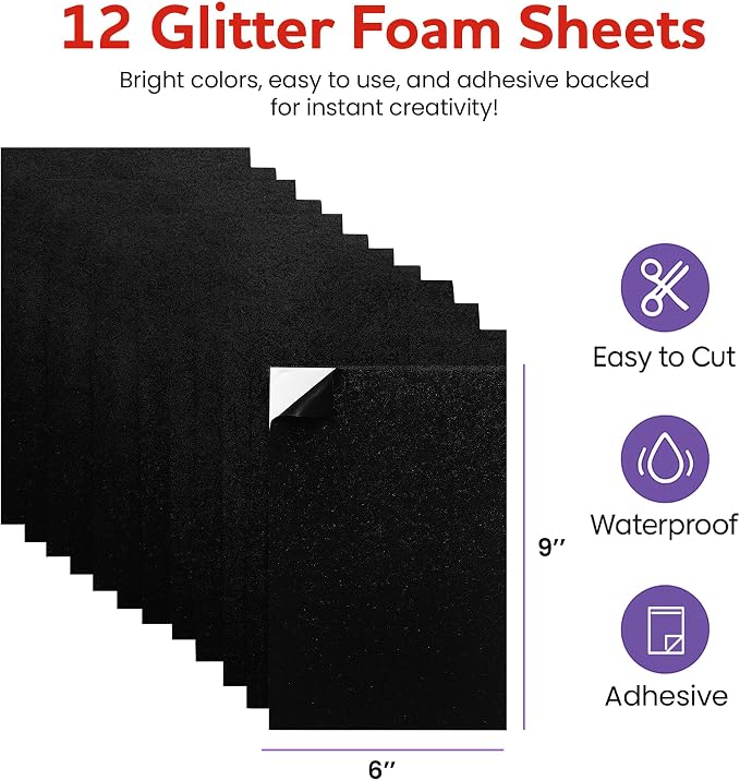 Self-Adhesive Glitter EVA Foam Sheets