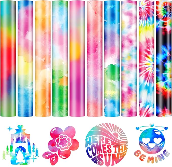 HTVRONT Tie-Dye HTV Heat Transfer Vinyl